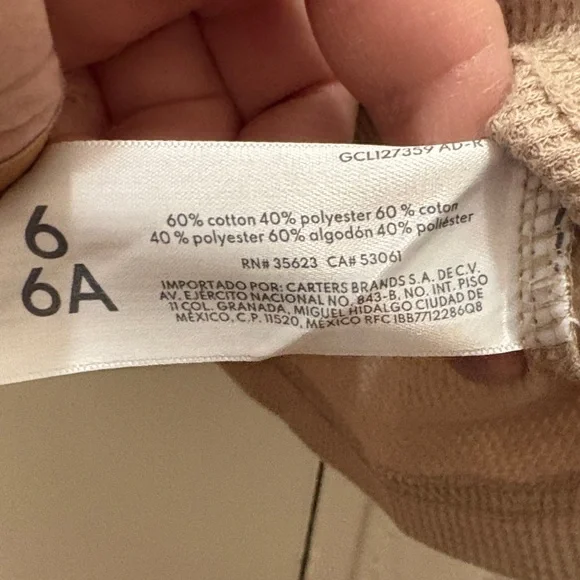 NWT Carter's Kids Tan Long Sleeve with Orange Graphics Shirt Boys Size 6 - Picture 4 of 5